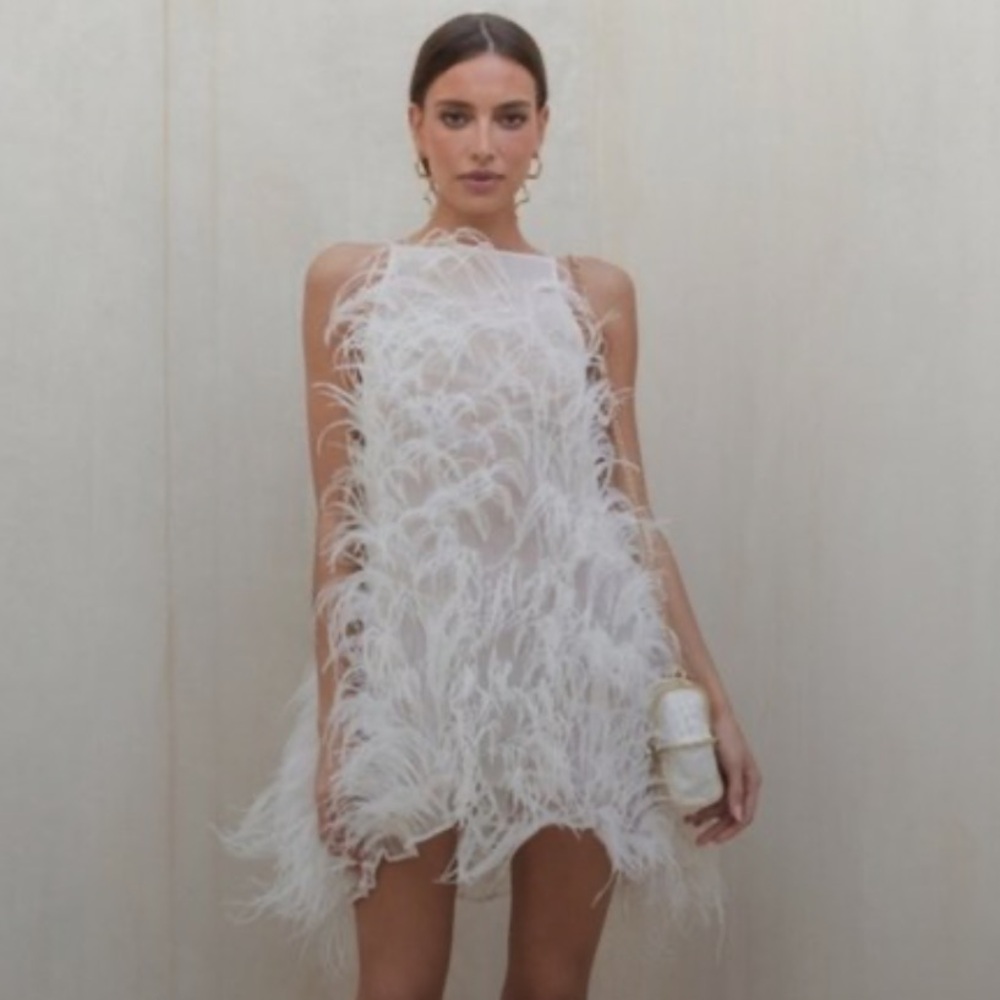 Cult Gaia Shannon Feather Dress